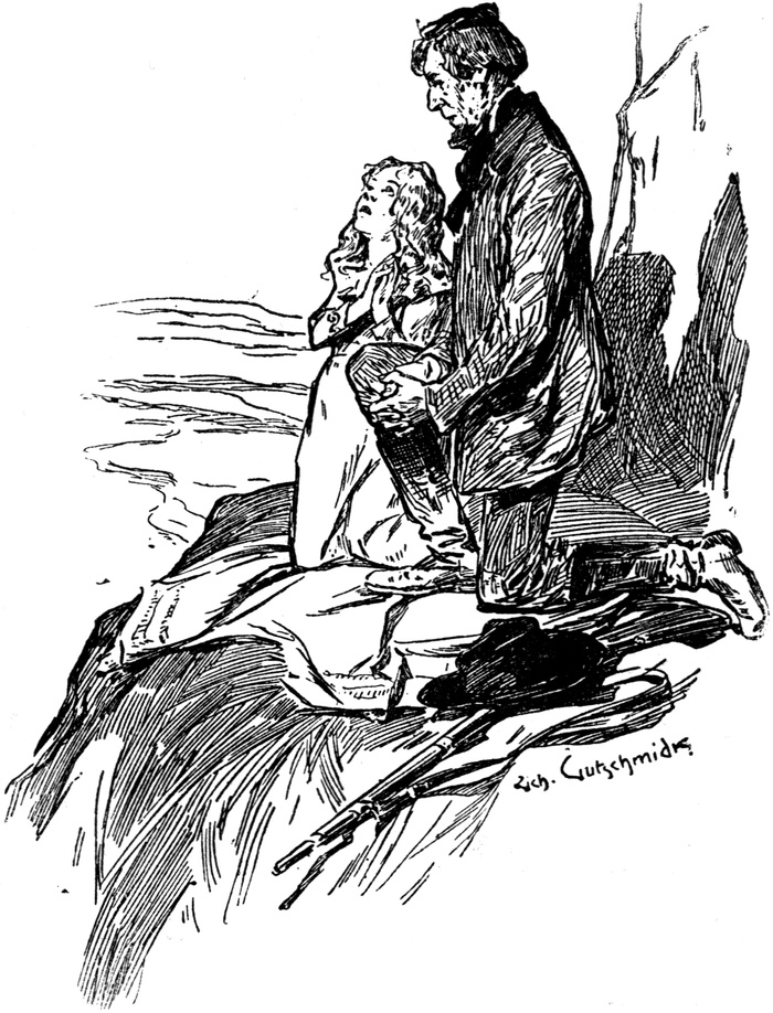 Der Wanderer und das
  betende Mädchen