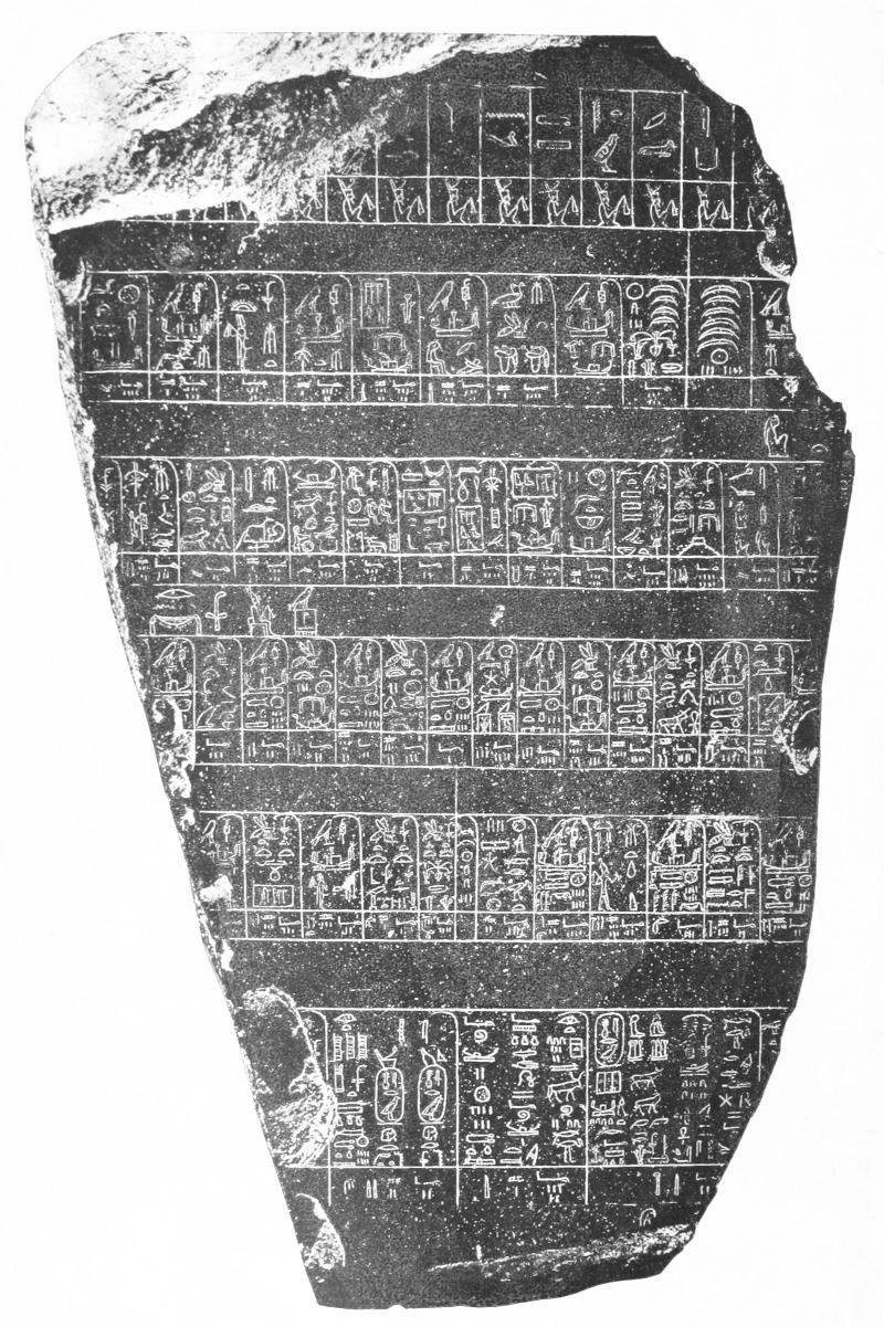 Stone tablet with hierglyphics